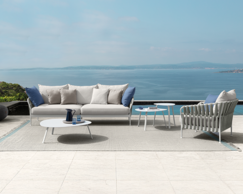 01 Talenti main slider mobile Frame 3 seater sofa living armchair and coffee tables